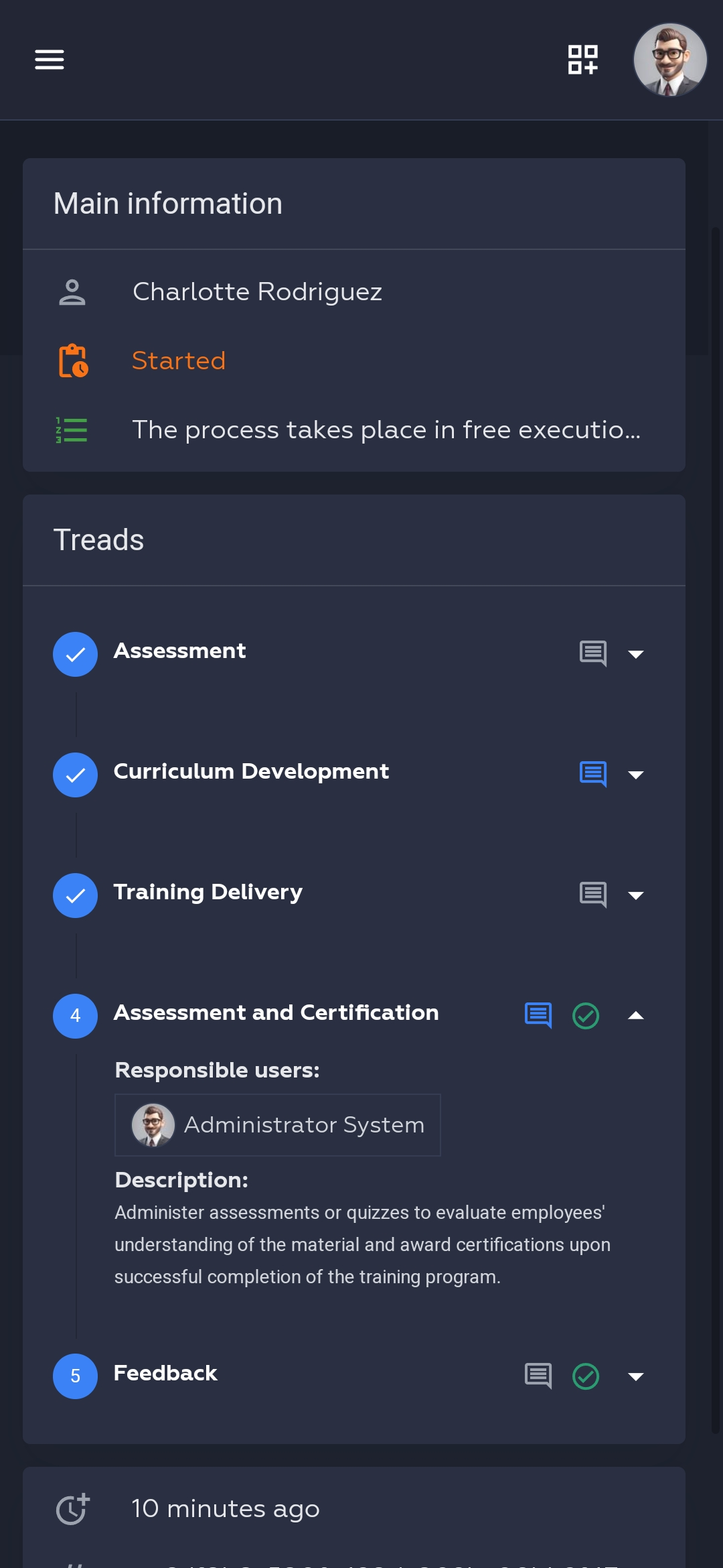 Screen of System of Skills